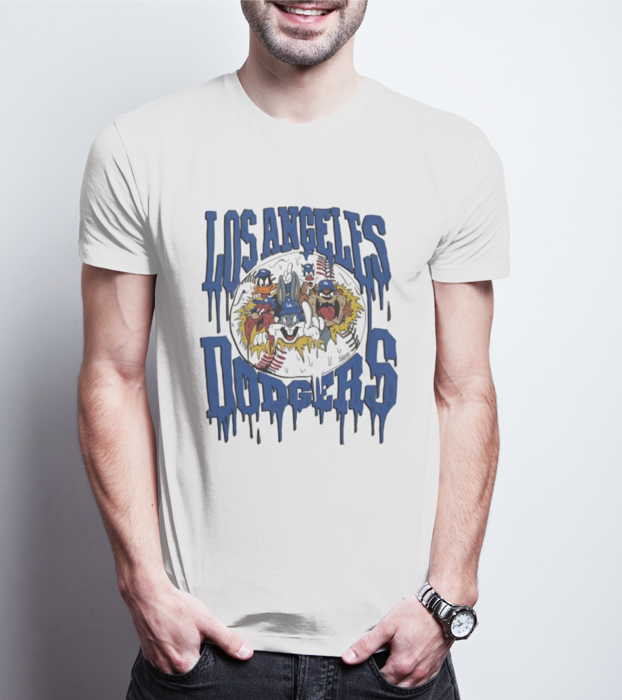 Los Angeles Dodgers Looney Tunes Dripping Vintage Style T-Shirt