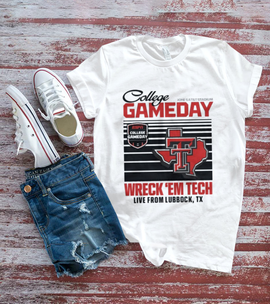 Texas Tech Gameday Wreck 'Em Jones AT&T Stadium ESPN College 2025 T-Shirt