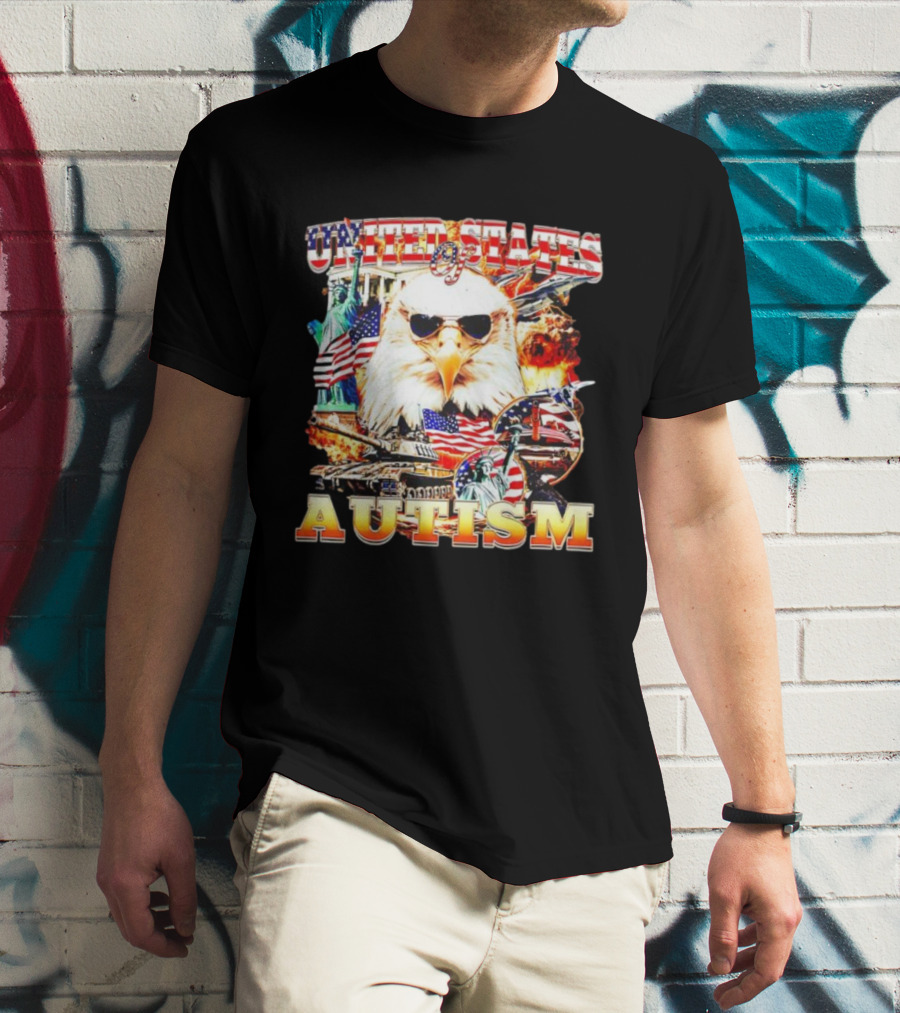 United States Of Autism Eagle American Icons T-Shirt