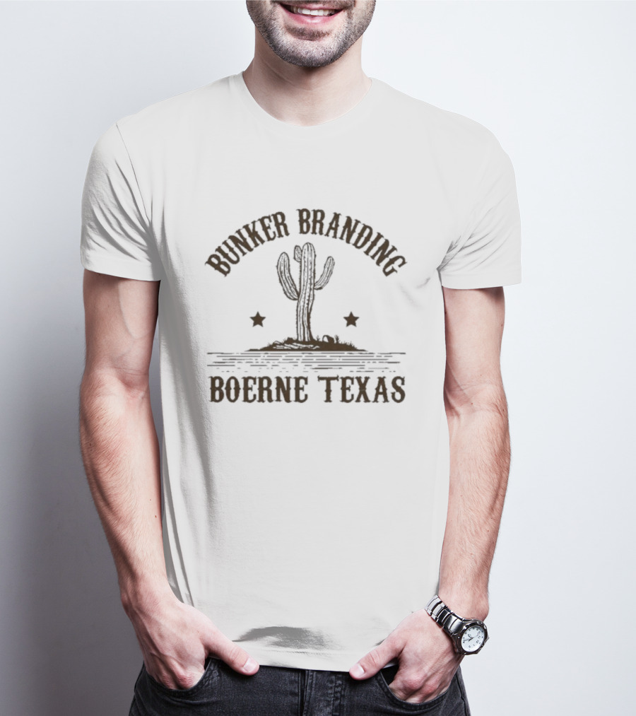 Bunker Branding Boerne Texas Cactus Desert Stars T-Shirt