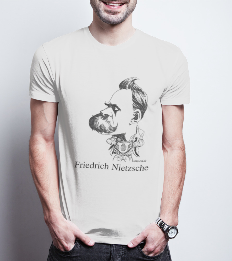 Friedrich Nietzsche Caricature Silhouette Image T-Shirt