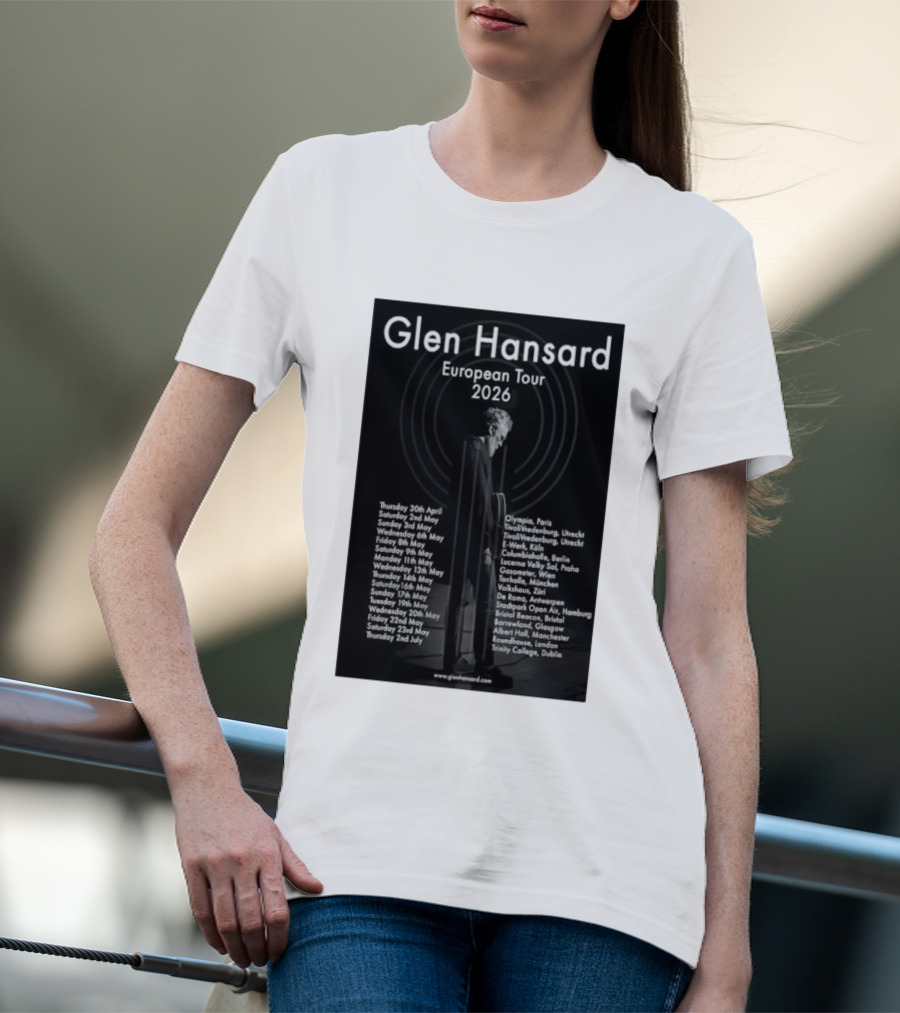 Glen Hansard European Tour 2026 Dates And Venues With Cities Including Paris Berlin Vienna Glasgow T-Shirt