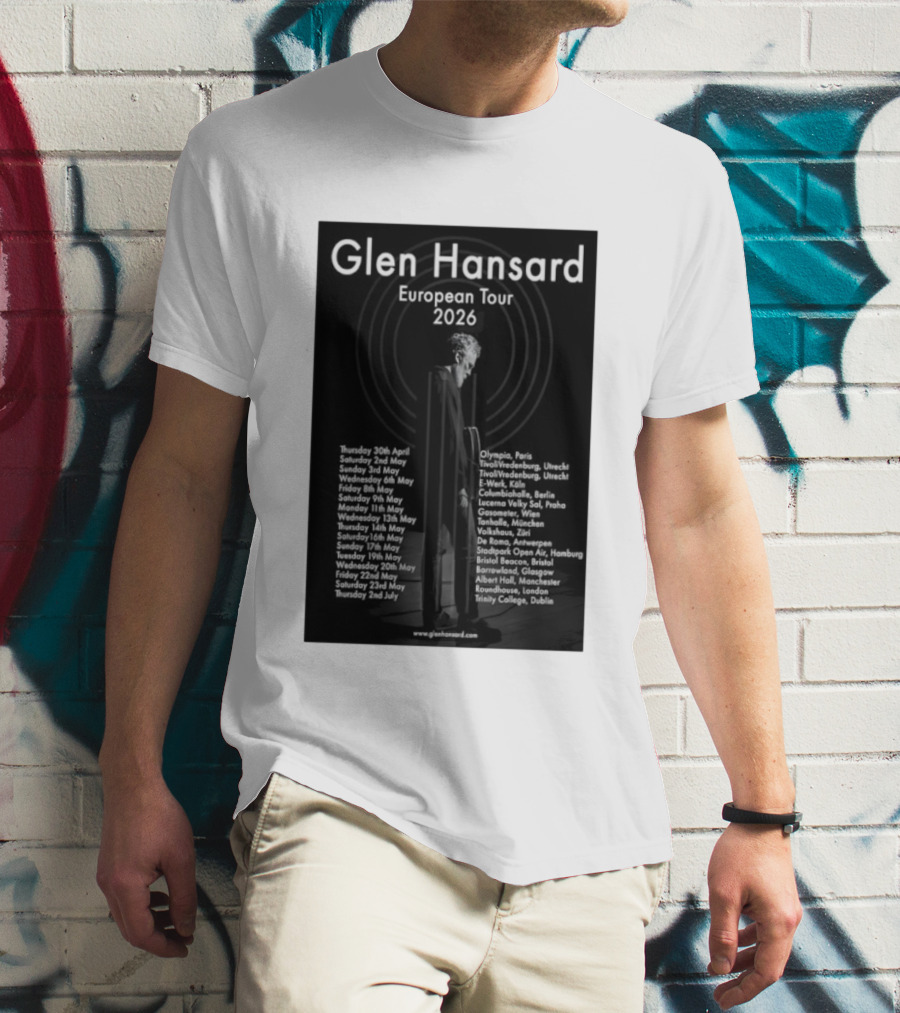 Glen Hansard European Tour 2026 Dates And Venues With Cities Including Paris Berlin Vienna Glasgow T-Shirt