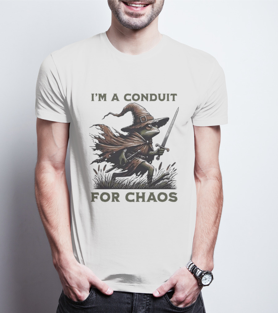 I'm A Conduit For Chaos Frog Wizard Sword T-Shirt