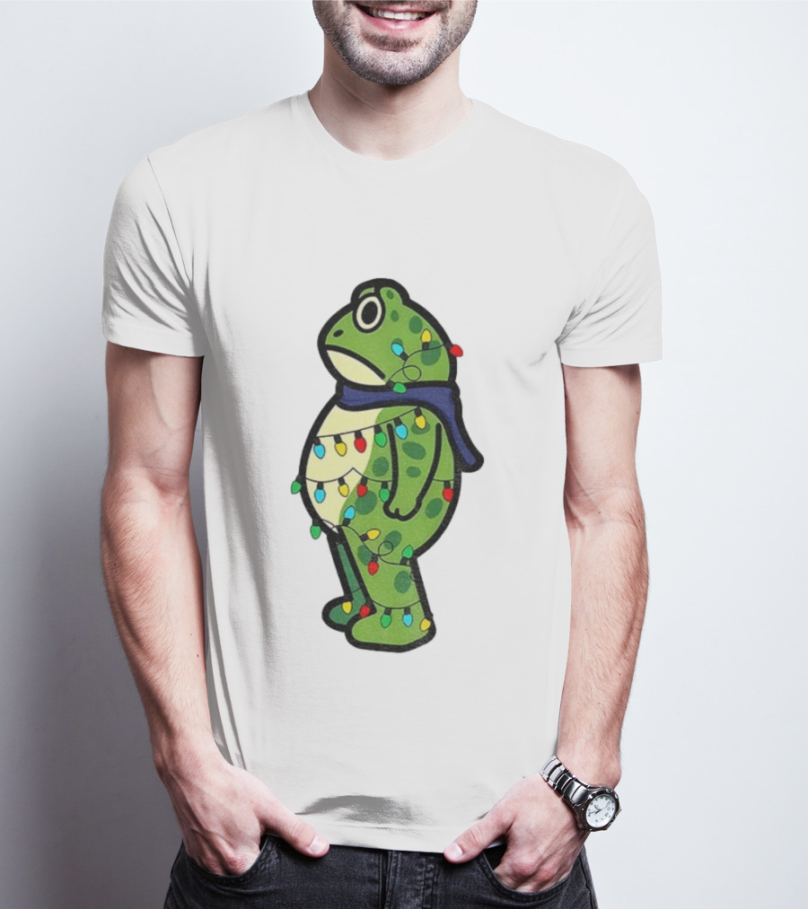 Political Portland Frog Merry Resistmas Christmas Lights Holiday T-Shirt