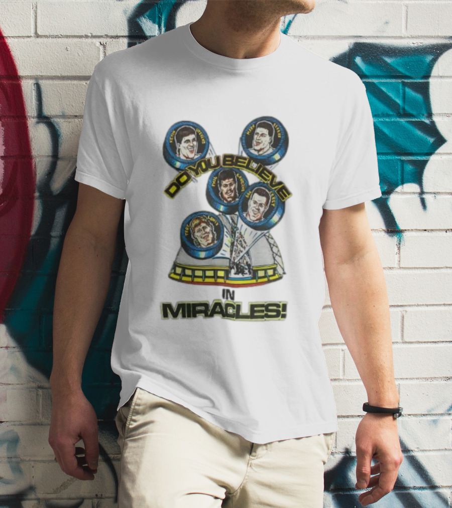 Pittsburgh Penguins NHL Vintage Do You Believe In Miracles Players Faces T-Shirt