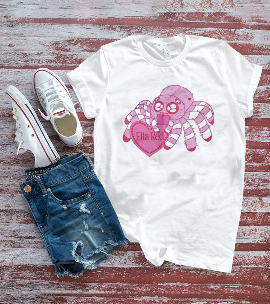 Ella Red Spider Pink Heart Cuteness T-Shirt