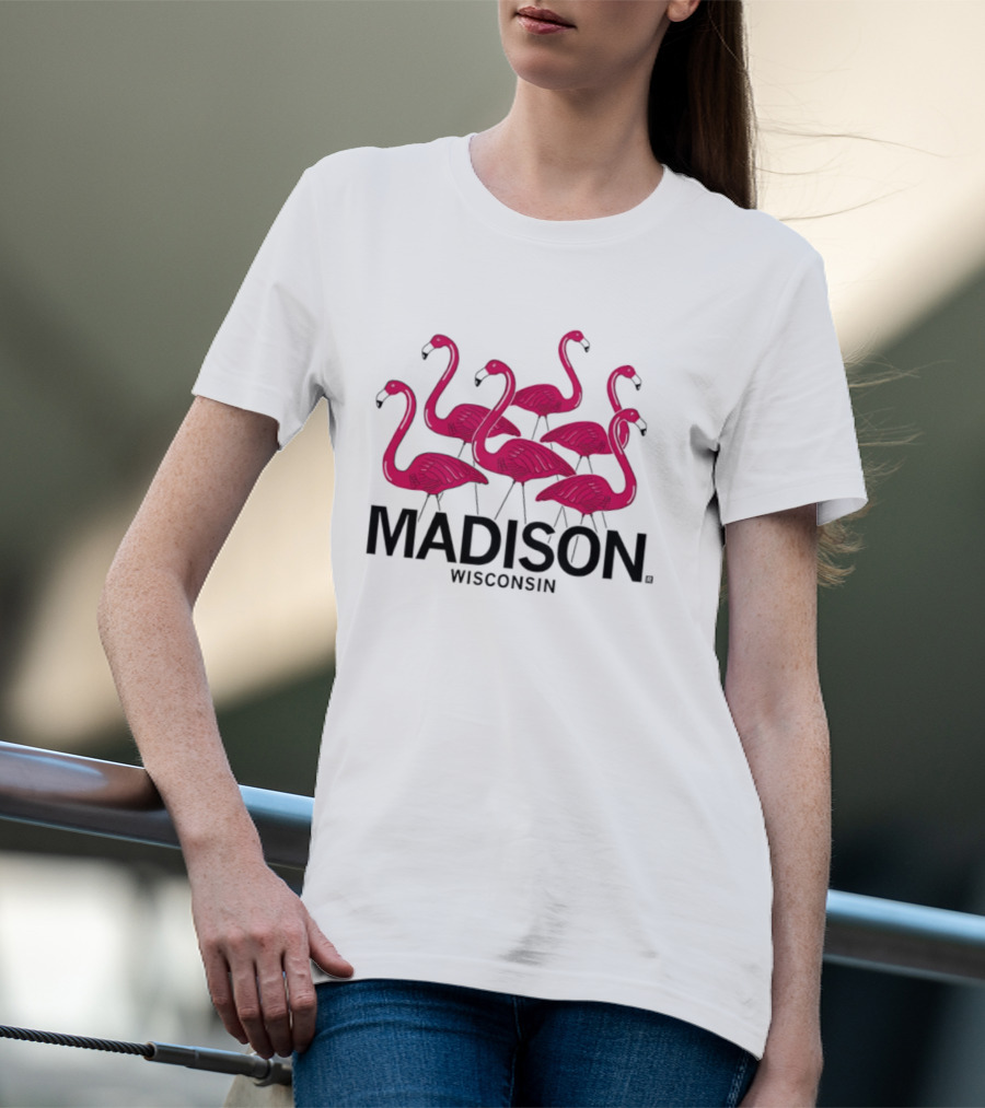 Madison Wisconsin Pink Flamingos T-Shirt