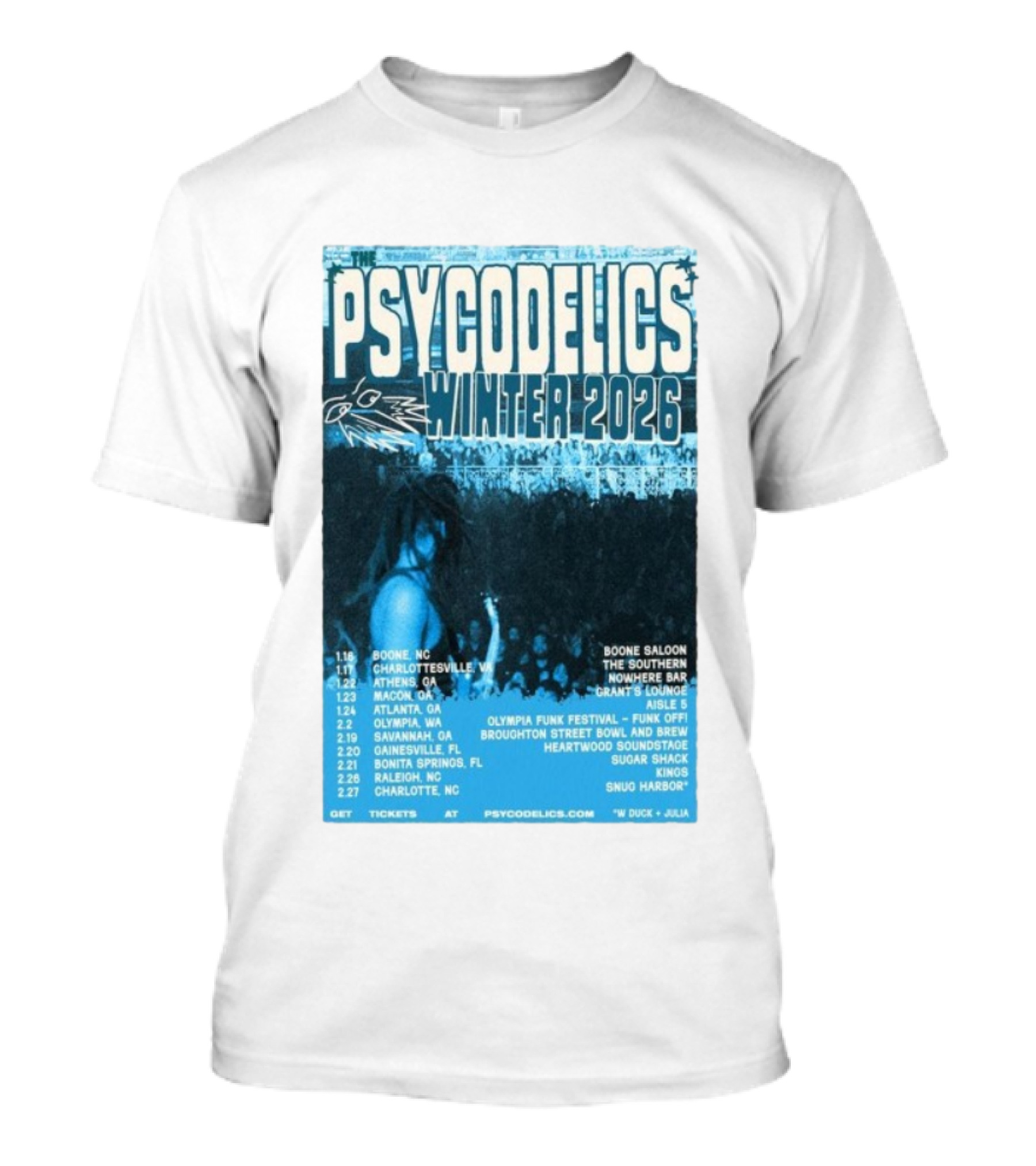 The Psycodelics Winter 2026 Tour Dates Locations And Venues T-Shirt