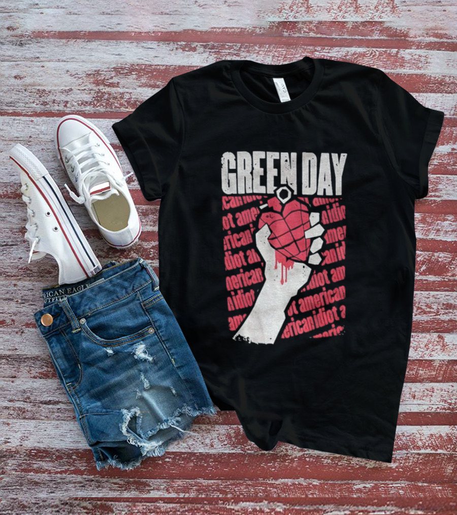 Green Day American Idiot Heart Hand Grenade T-Shirt