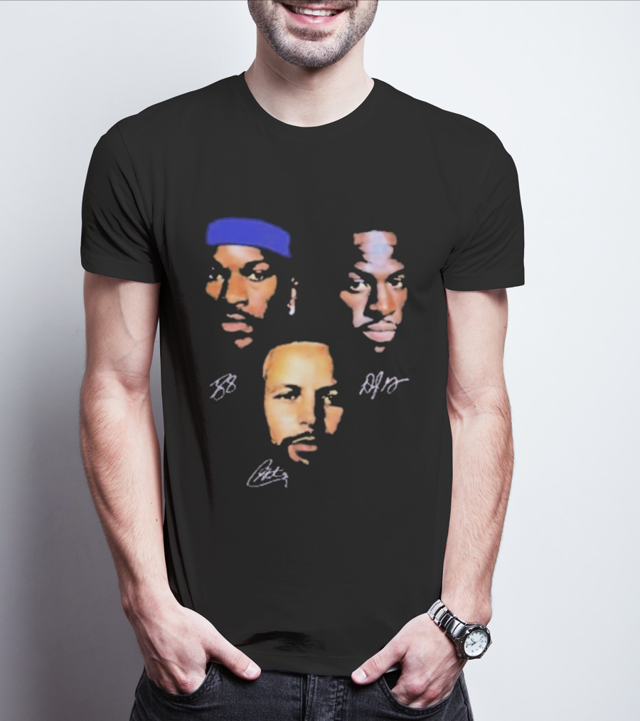 Jimmy Butler Draymond Green Stephen Curry Faces Heads BB AJG Signatures T-Shirt