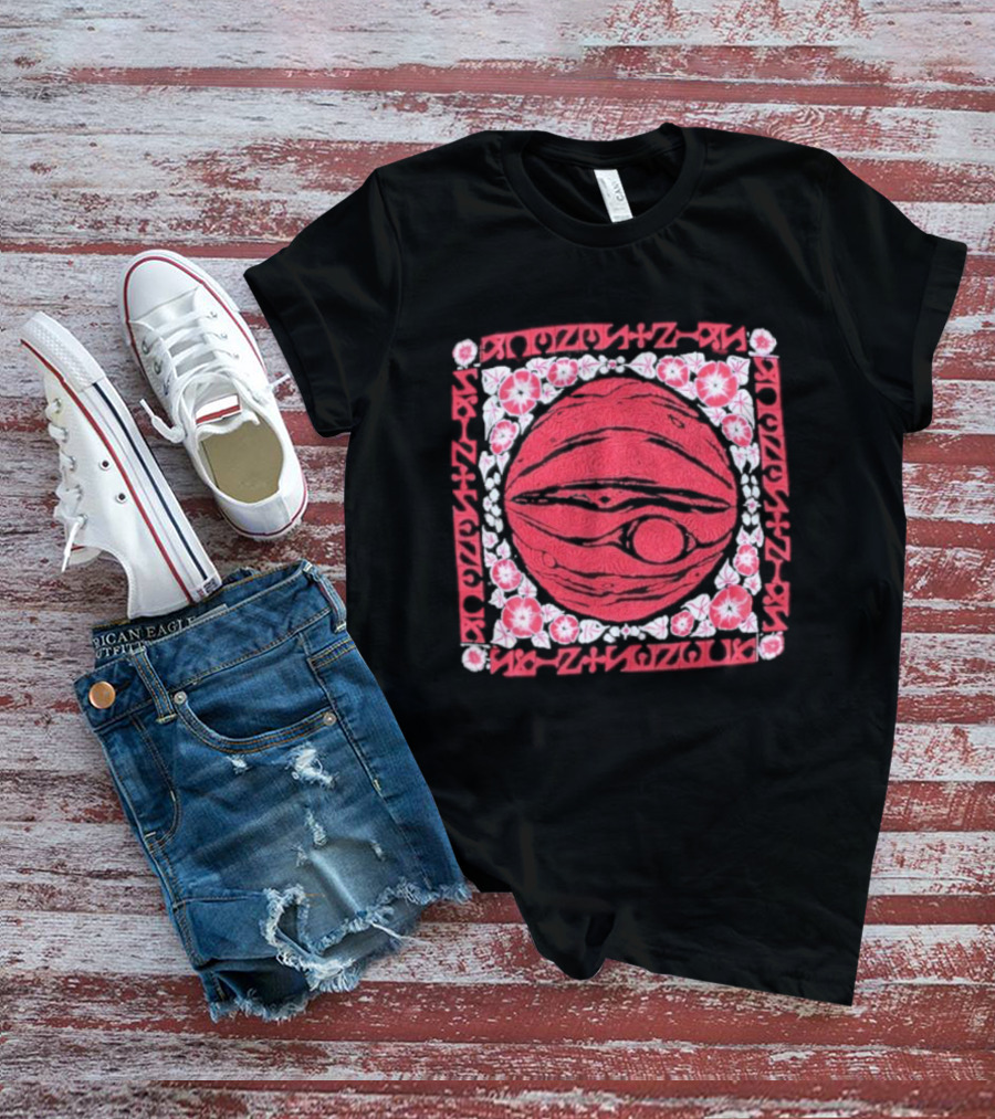 Saintseneca Jupiter Cosmic Vintage Red Planet Symbol With Geometric Border T-Shirt