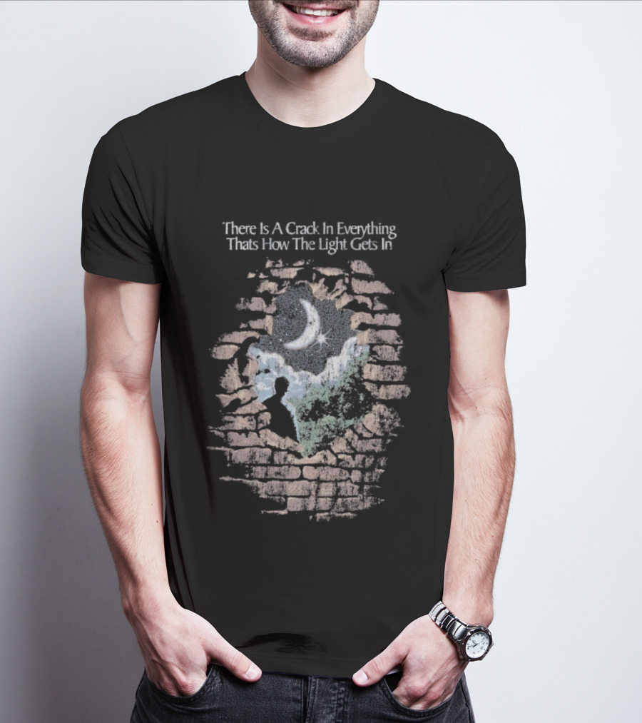 There Is A Crack In Everything That’s How The Light Gets In Wall Silhouette T-Shirt