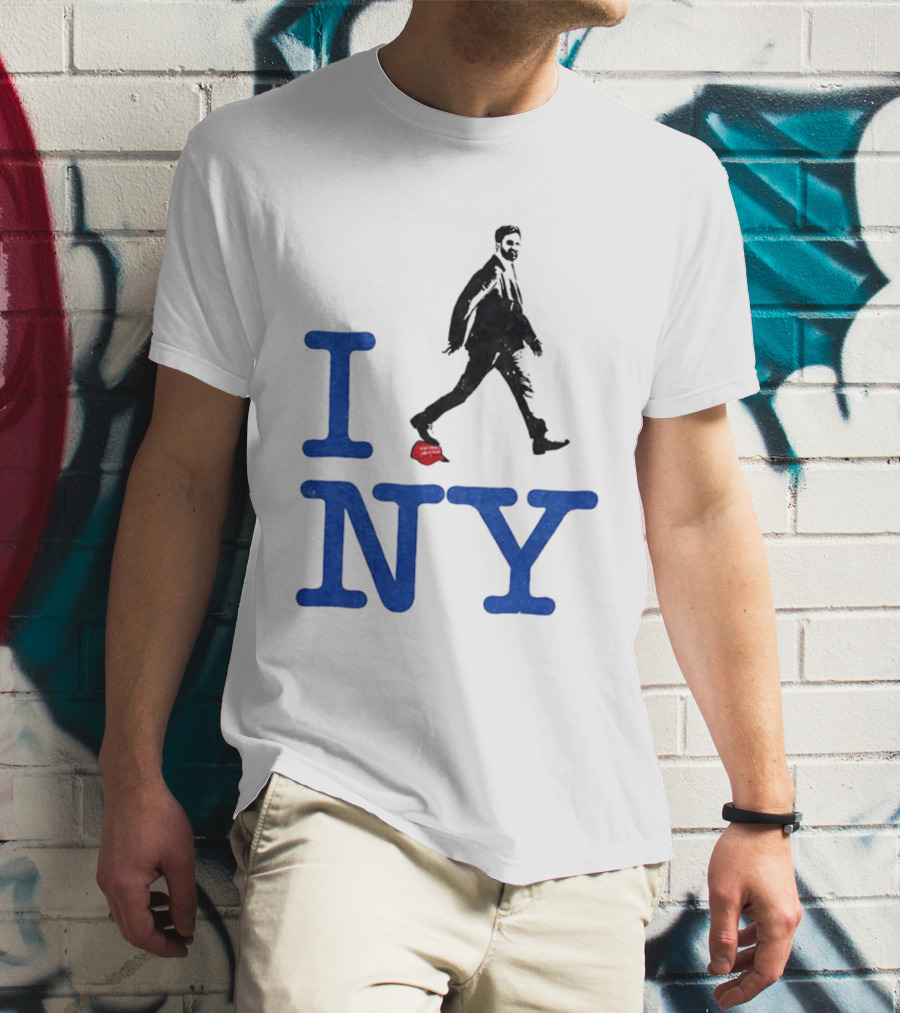 I Love NY Zohran Mamdani Walking Silhouette T-Shirt