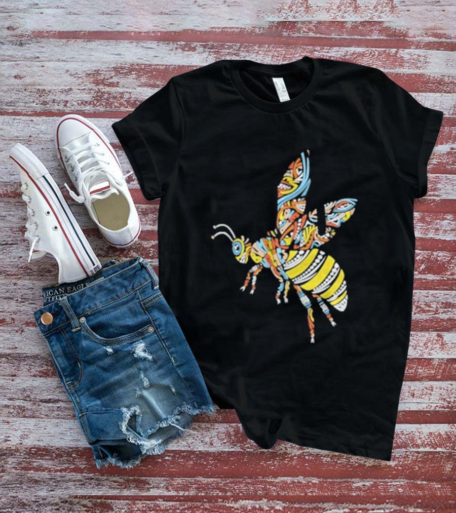 Bumpin Uglies Psychedelic Bee Vibrant Colorful Design T-Shirt