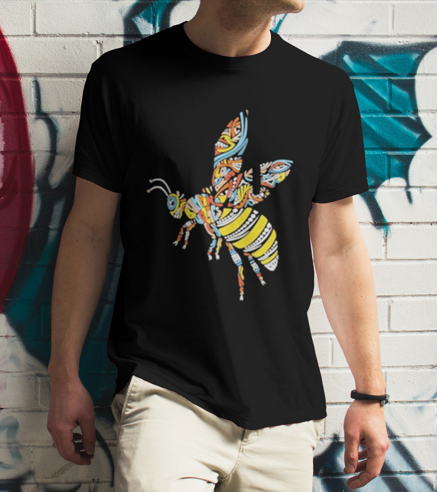 Bumpin Uglies Psychedelic Bee Vibrant Colorful Design T-Shirt