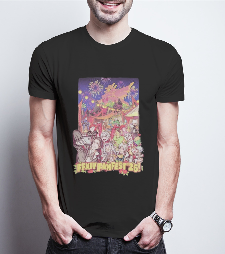 FFXIV Fan Fest 2026 Fireworks And Celebration Scene T-Shirt
