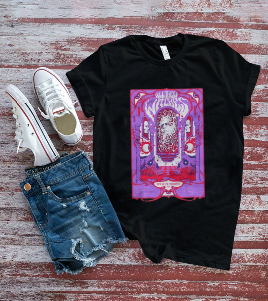 All Them Witches House Of Mirrors 2026 Spring Tour Dates Red Purple Psychedelic T-Shirt