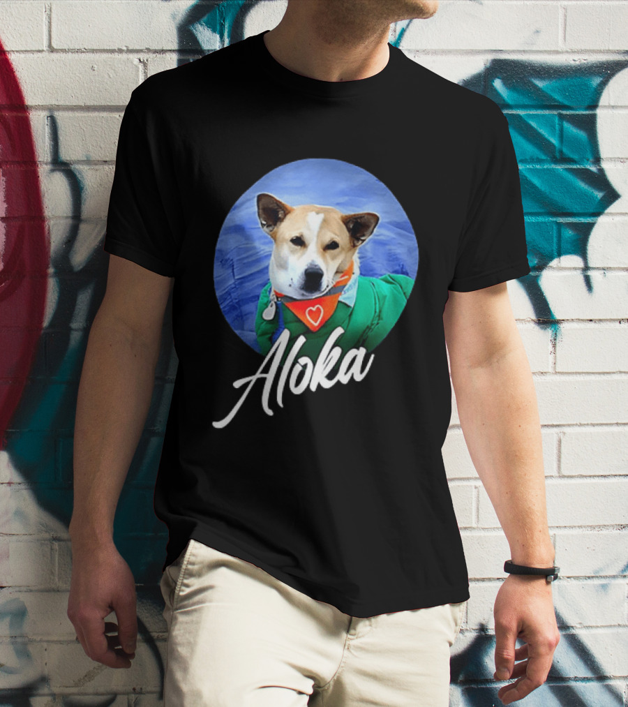 Aloka Dog Walk Heart Bandana Peaceful Canine T-Shirt