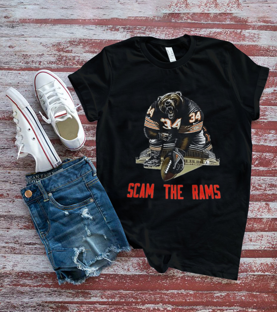 Chicago Bears 34 Scam The Rams Gridiron Showdown T-Shirt