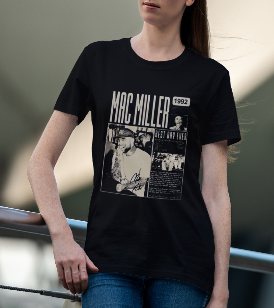 Mac Miller Best Day Ever 1992 Newspaper T-Shirt