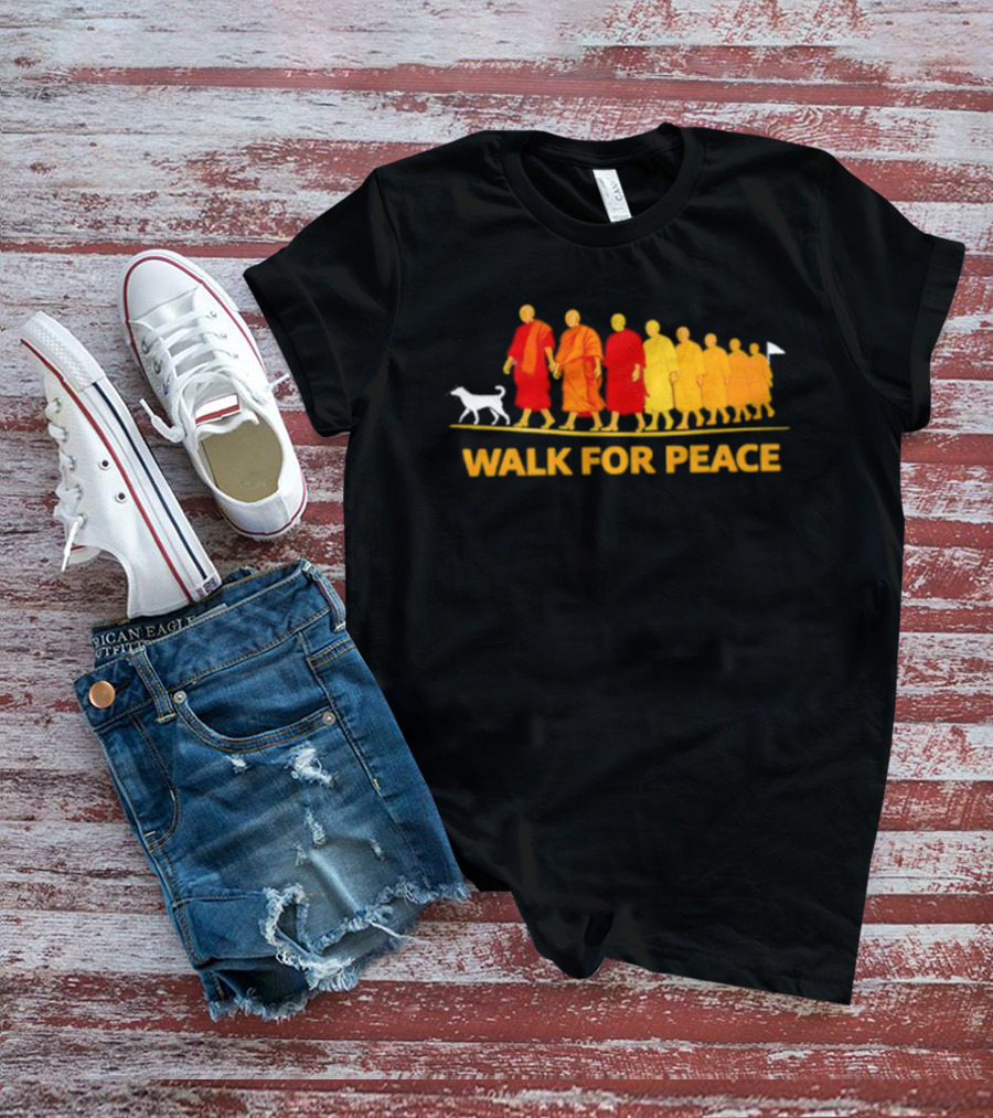 Walk For Peace Monk Procession With Dog T-Shirt
