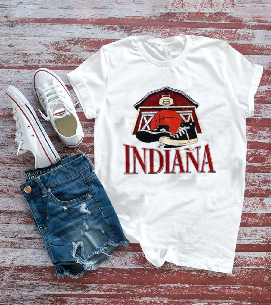 Heartland Hoops Indiana Basketball Barn Sneakers T-Shirt