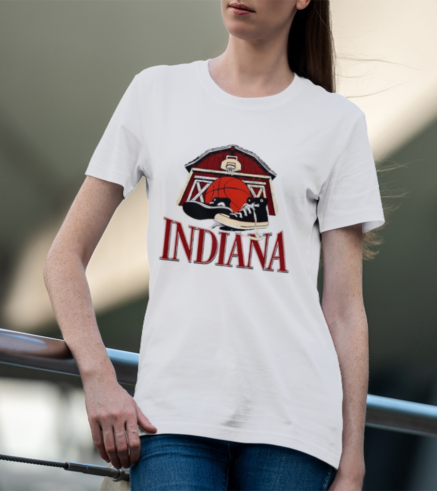 Heartland Hoops Indiana Basketball Barn Sneakers T-Shirt