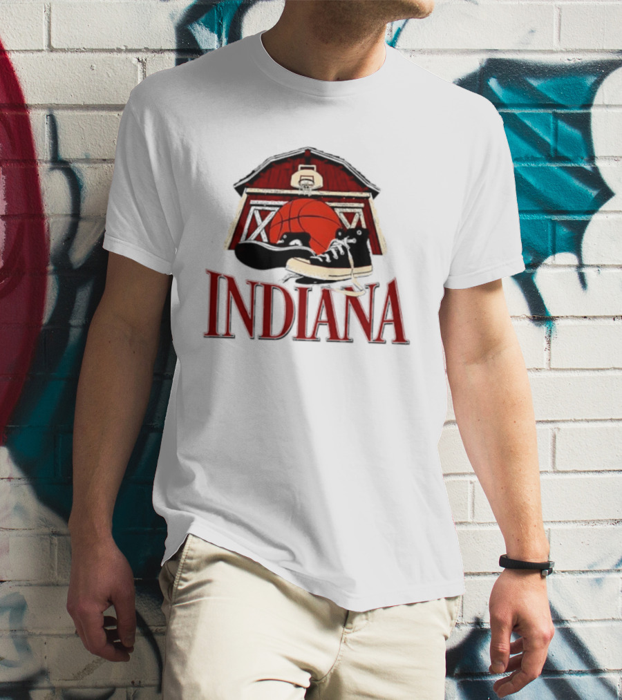 Heartland Hoops Indiana Basketball Barn Sneakers T-Shirt