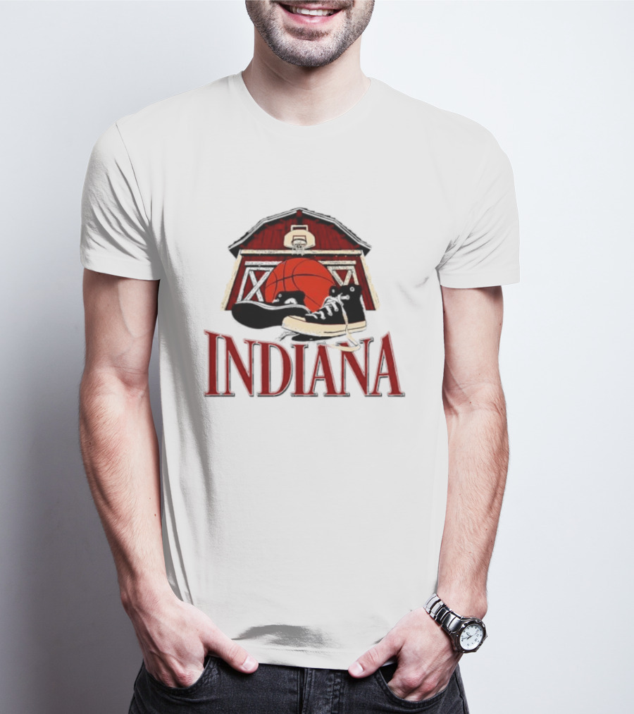 Heartland Hoops Indiana Basketball Barn Sneakers T-Shirt