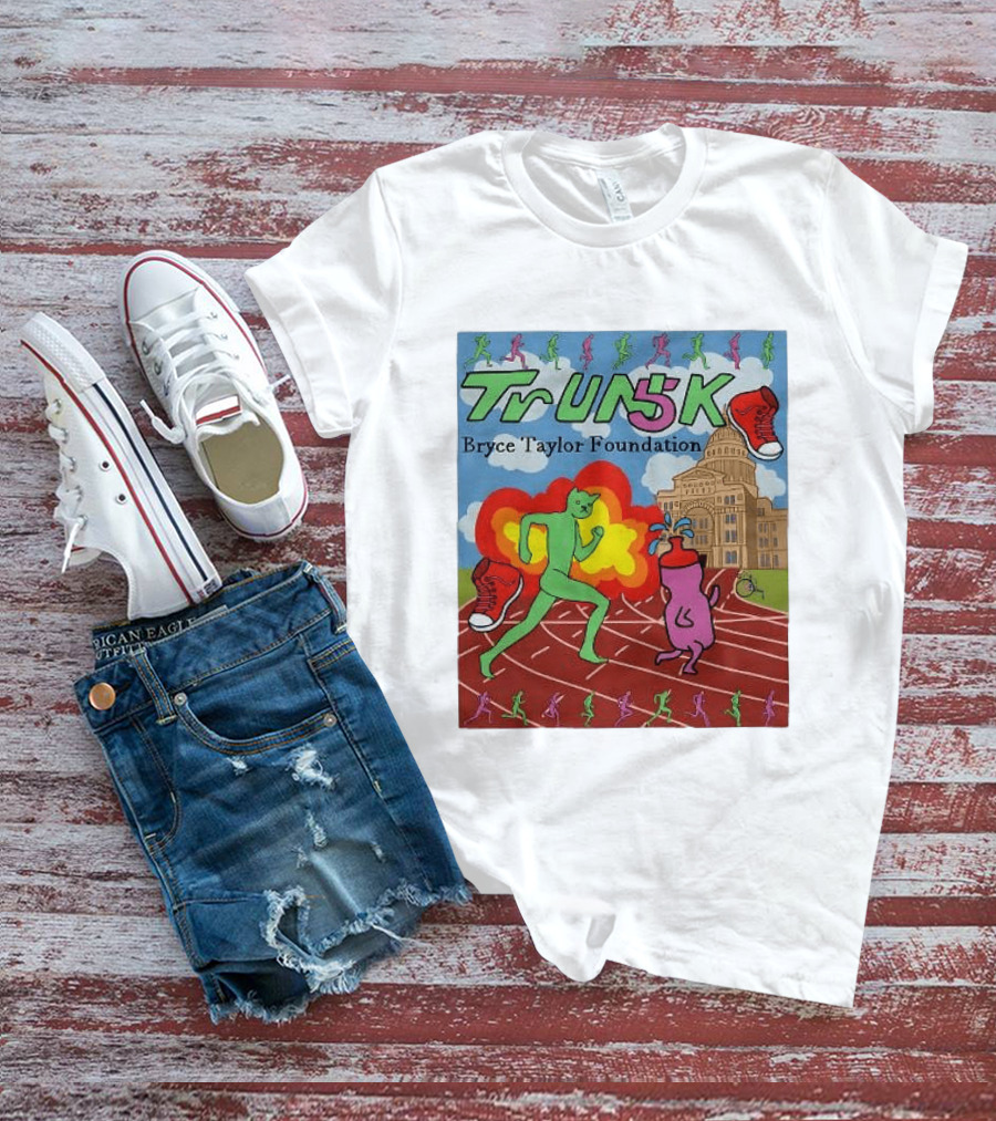 TrUNK 5k Bryce Taylor Foundation Colorful Cartoon Characters Racing T-Shirt