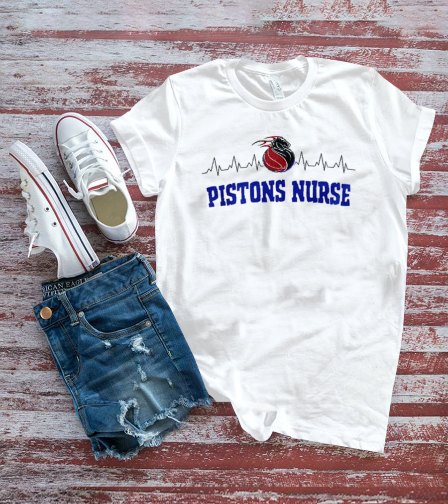 Detroit Pistons Nurse Heartbeat T-Shirt