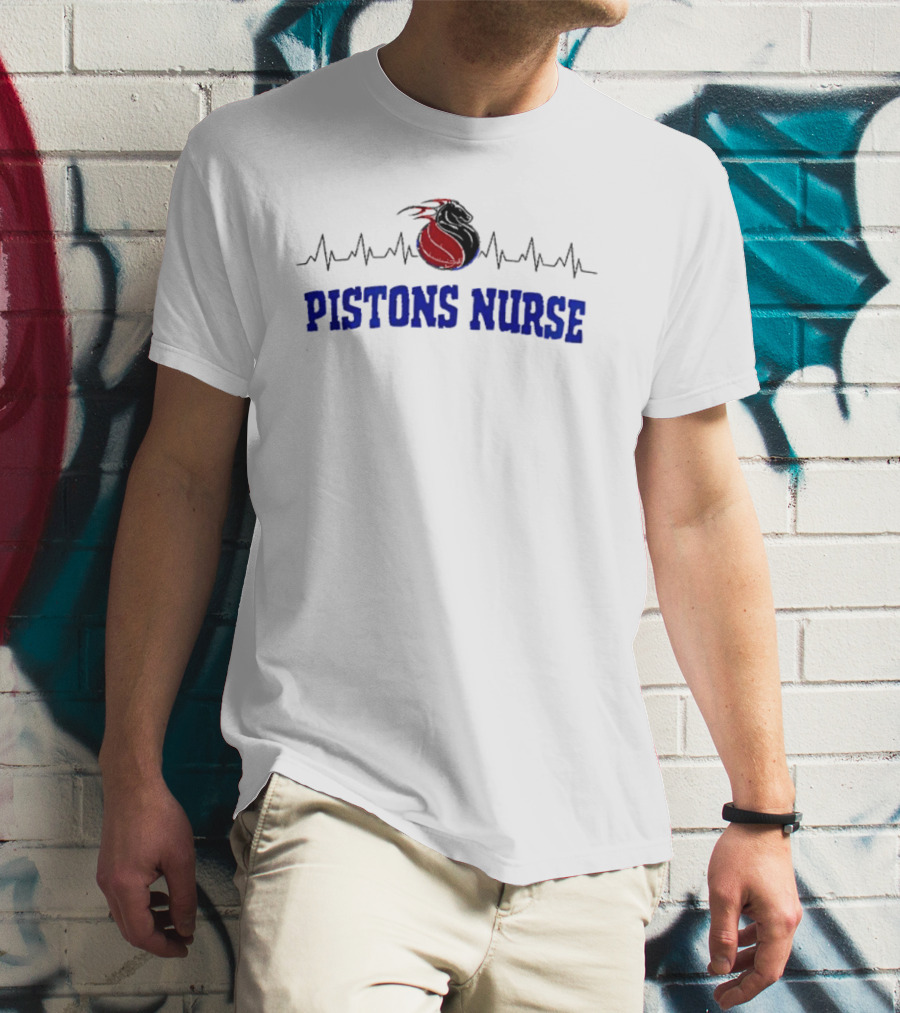 Detroit Pistons Nurse Heartbeat T-Shirt