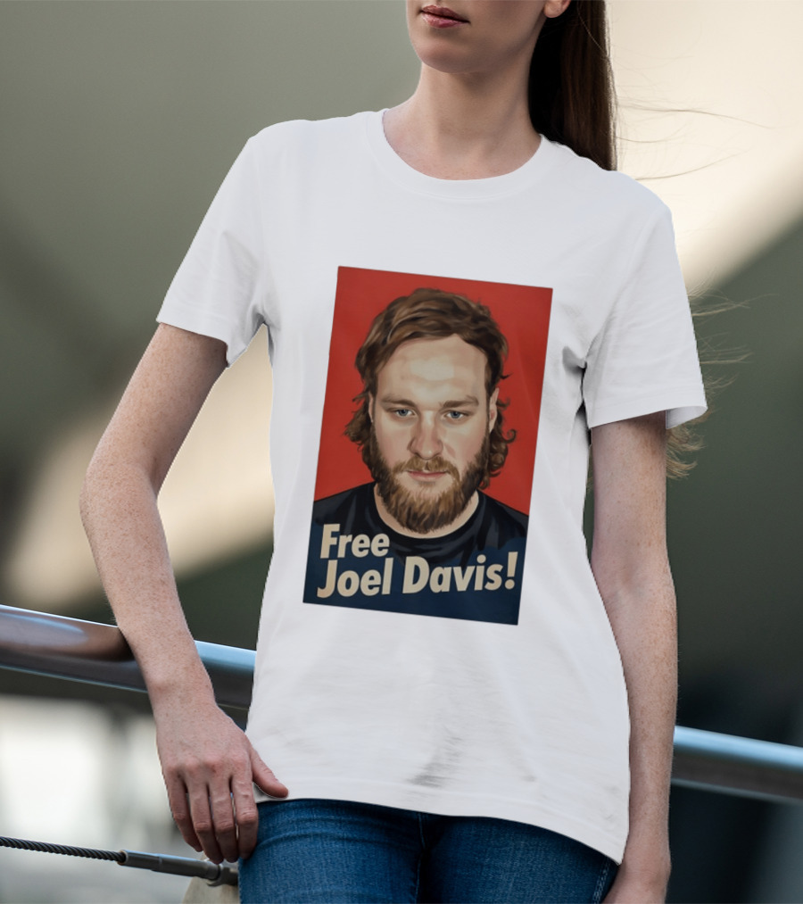 Free Joel Davis Bold Portrait Red T-Shirt