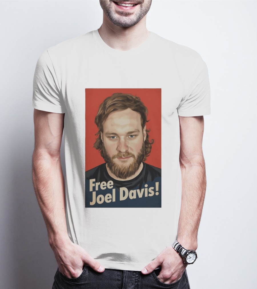 Free Joel Davis Bold Portrait Red T-Shirt
