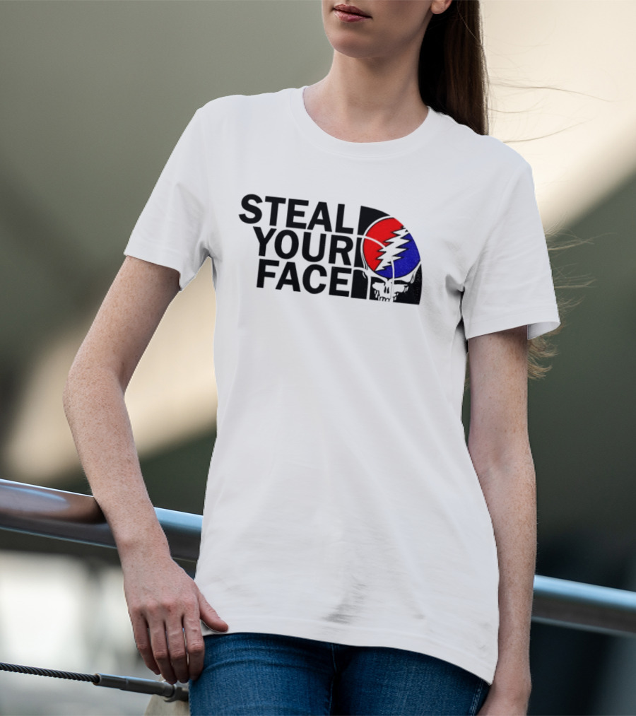 Grateful Dead Steal Your Face Skull Red Blue Lightning Bolt T-Shirt