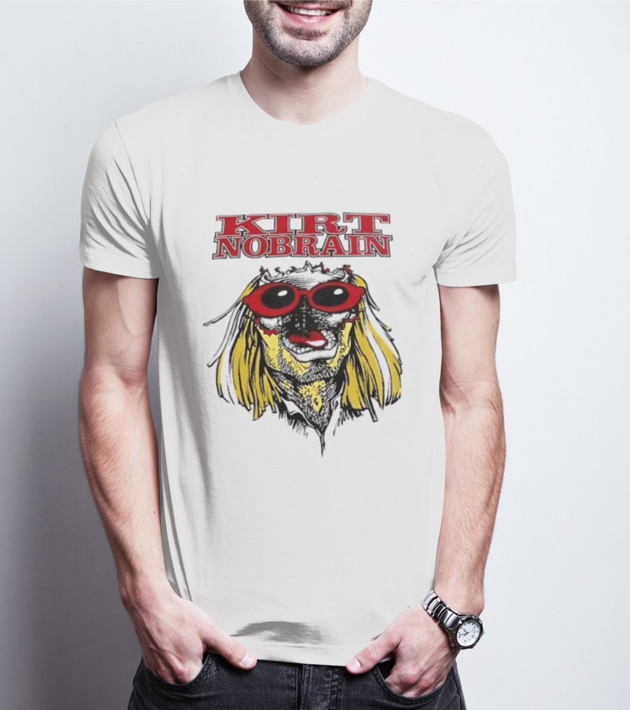 Kurt Nobrain Sunglasses Blonde Hair Red T-Shirt