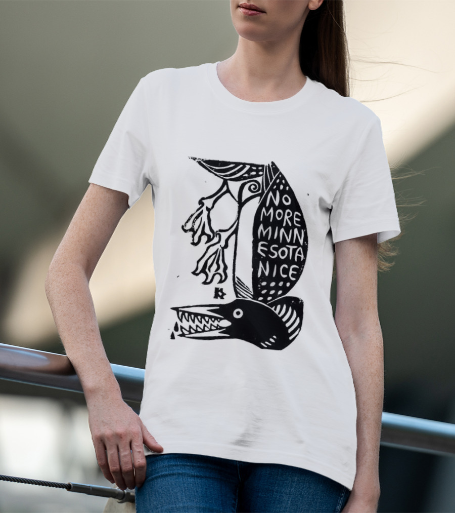 No More Minnesota Nice Owl Kicking Letter M T-Shirt