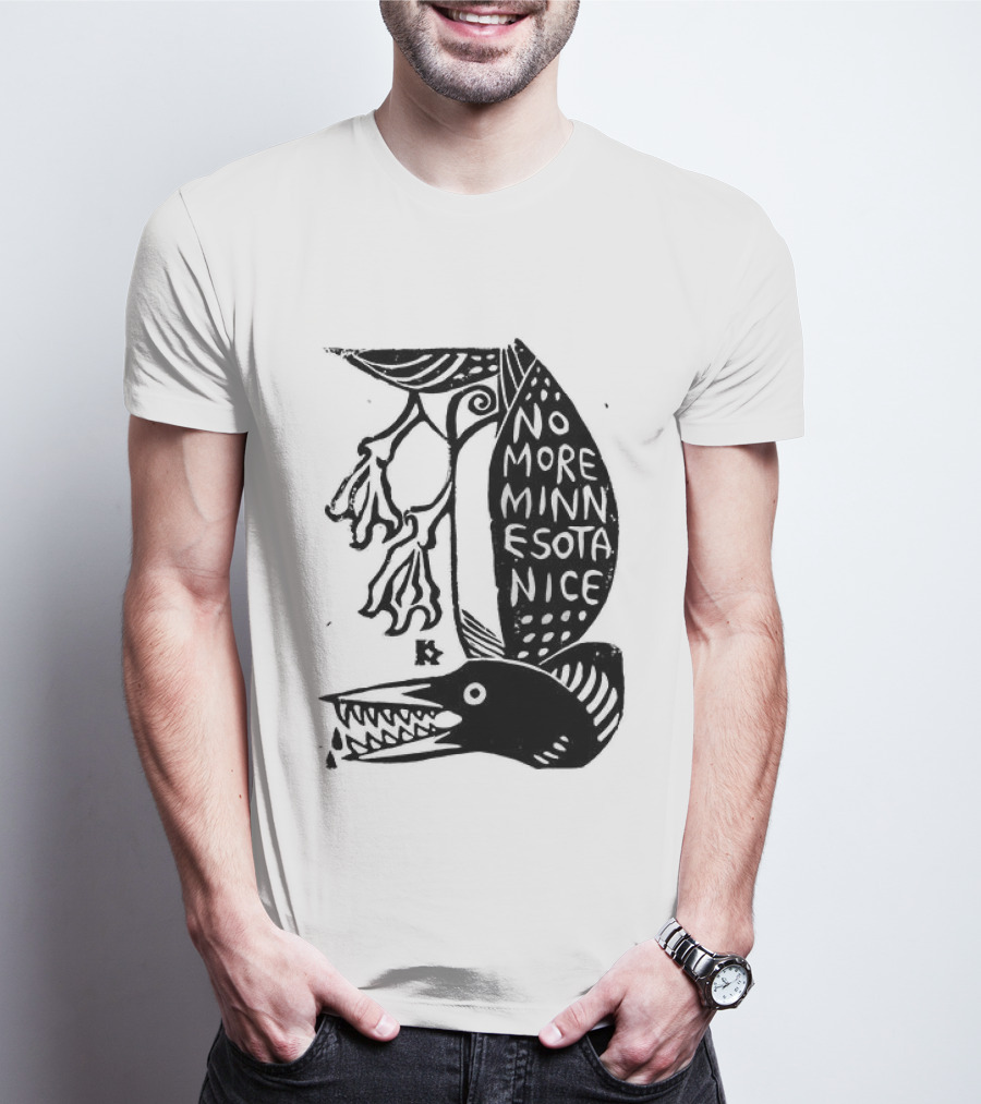 No More Minnesota Nice Owl Kicking Letter M T-Shirt