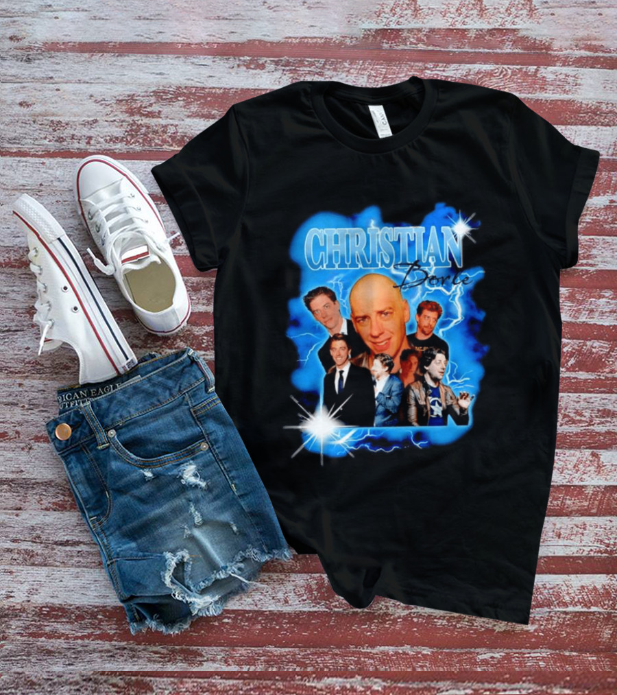 Christian Borle Lightning Bald Images Blue T-Shirt