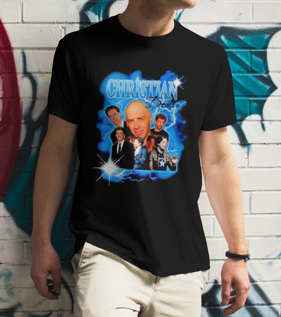 Christian Borle Lightning Bald Images Blue T-Shirt