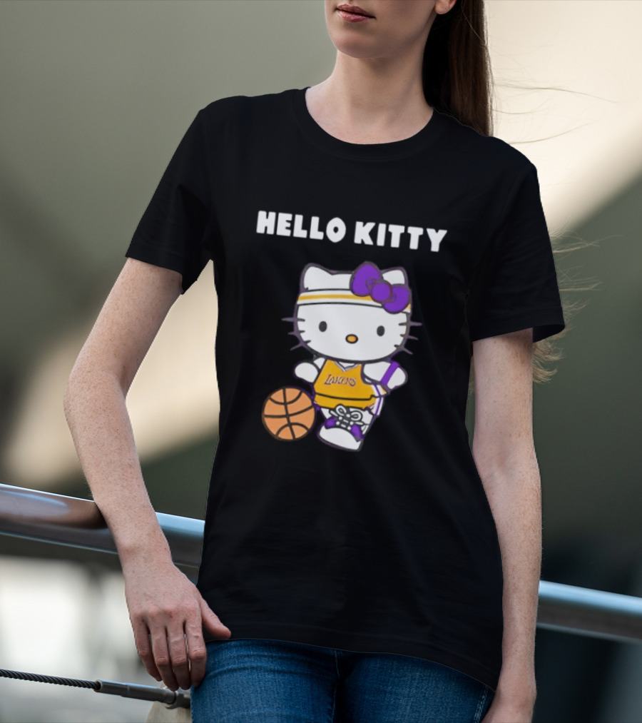 Los Angeles Lakers Hello Kitty Basketball Collaboration T-Shirt