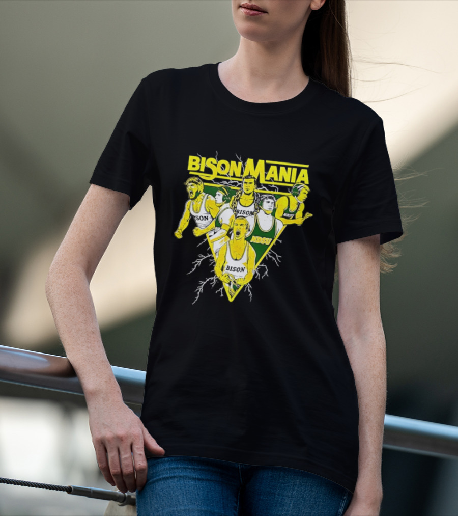 Bison Mania North Dakota State University NDSU Sports Team Spirit T-Shirt