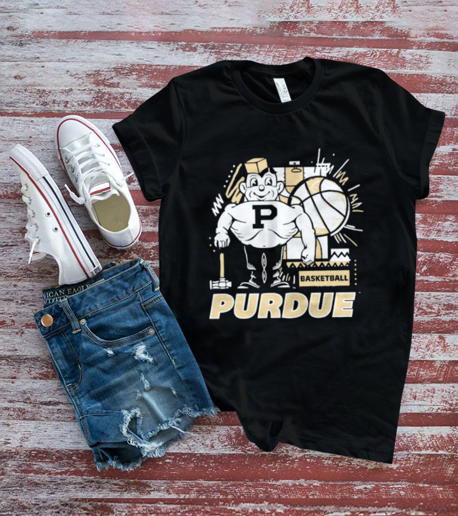 Purdue Basketball Mascot With Basketball T-Shirt