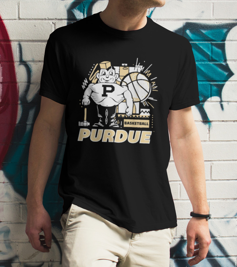 Purdue Basketball Mascot With Basketball T-Shirt