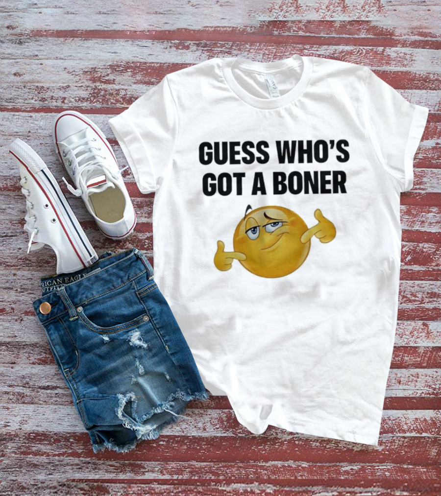 Guess Who's Got A Boner Emoji Pointing Hands T-Shirt