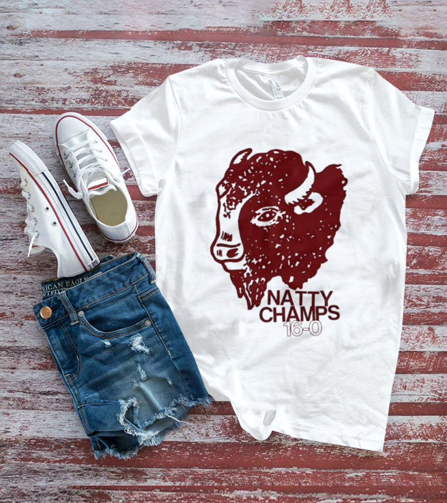 Indiana Hoosiers Natty Champs 16 0 Bison Head Celebration T-Shirt