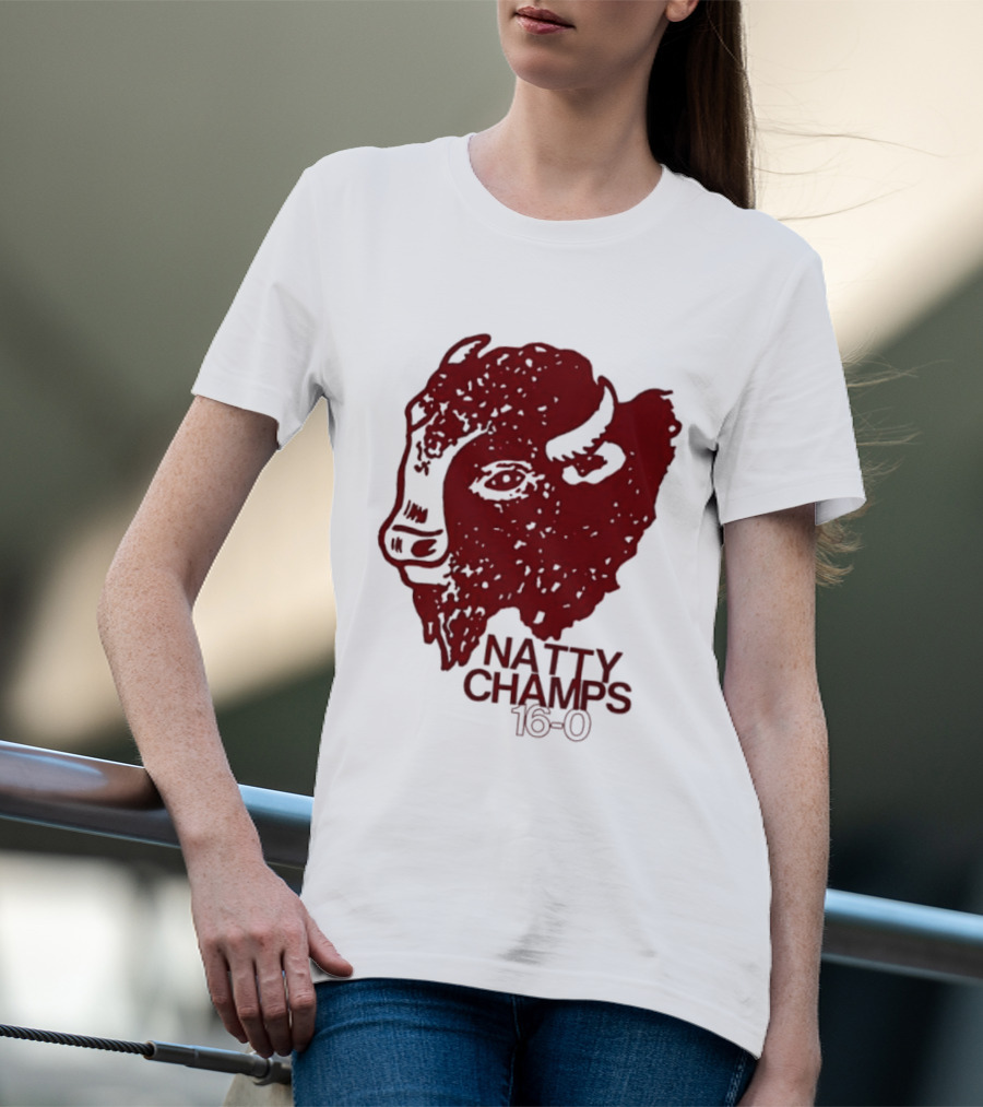 Indiana Hoosiers Natty Champs 16 0 Bison Head Celebration T-Shirt