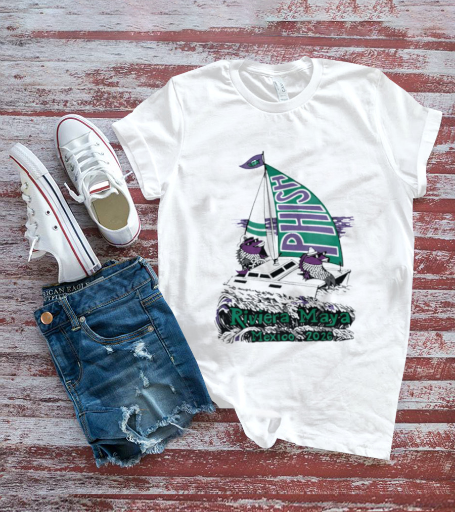 Phish Riviera Maya Mexico 2026 Sailboat Dolphins T-Shirt