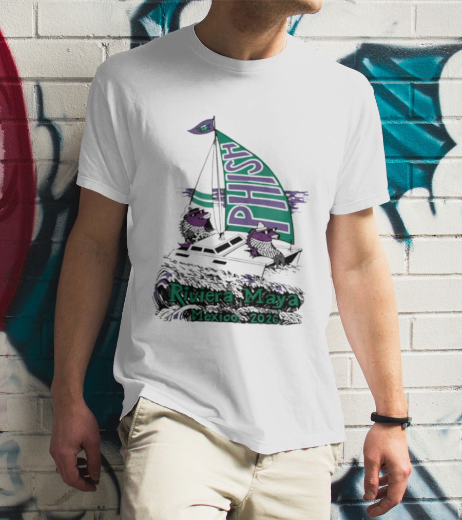 Phish Riviera Maya Mexico 2026 Sailboat Dolphins T-Shirt